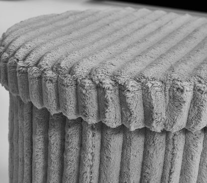 Round Ribbed Ottoman Storage Box | 40 x 40 x 37CM | 5 Colours