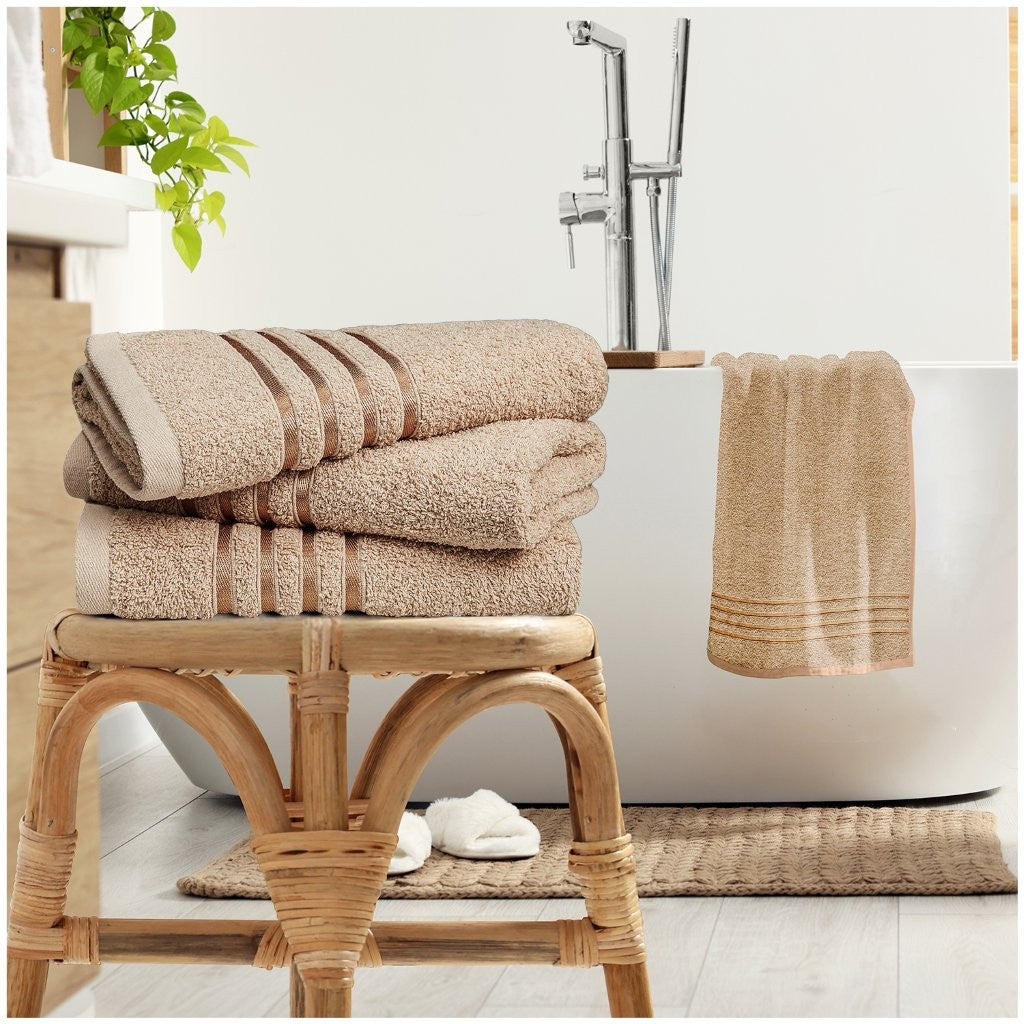 100% Egyptian Cotton Estrella Stripe Towels | 9 Colours | 500 GSM
