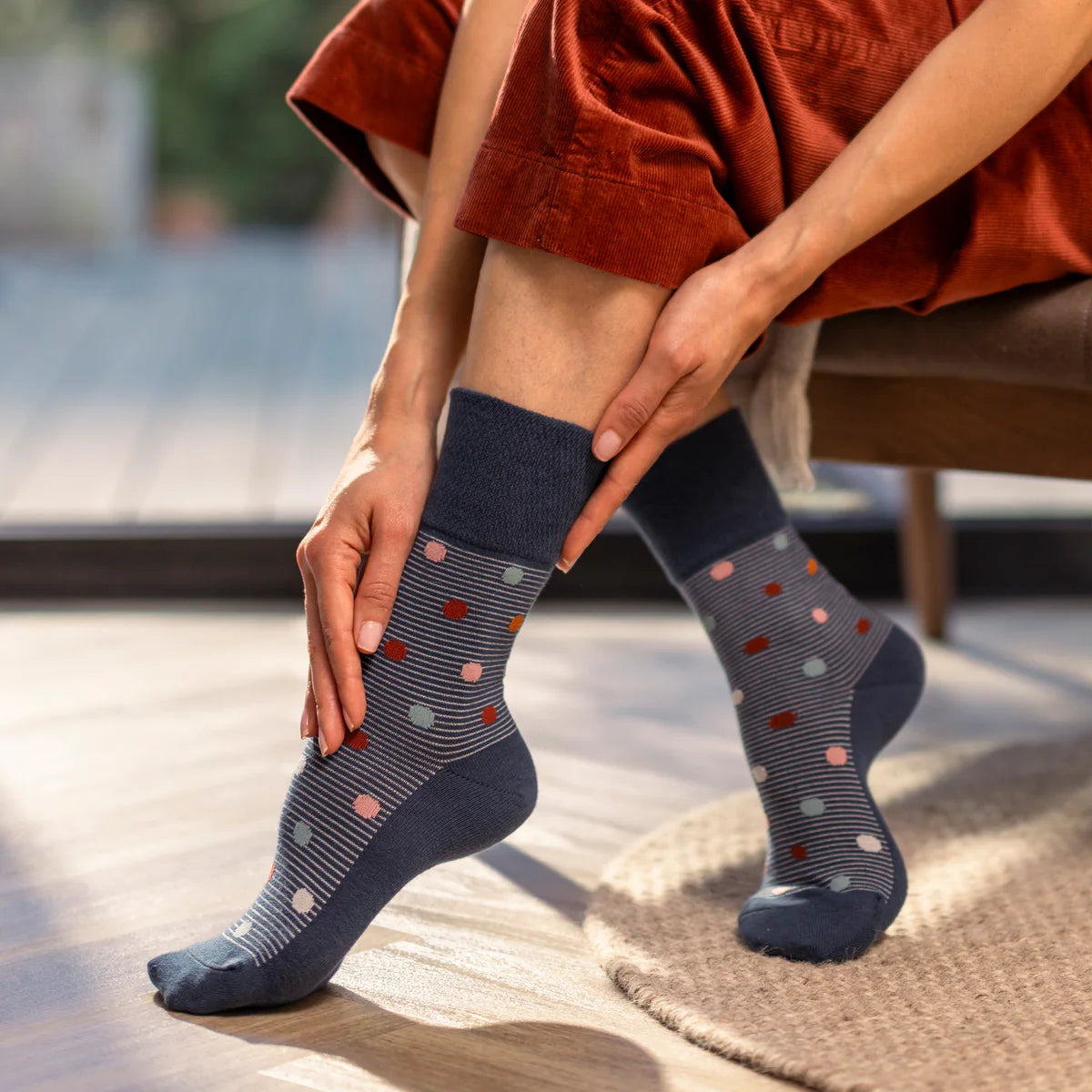 Women Heritage Spot/Stripe Gentle Grip Cotton Rich Socks