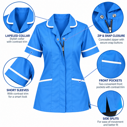 Hospital Blue women’s nurse tunic view 4