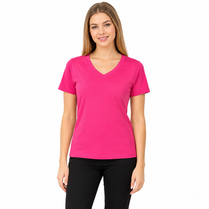 Hot Pink V-Neck T-Shirt