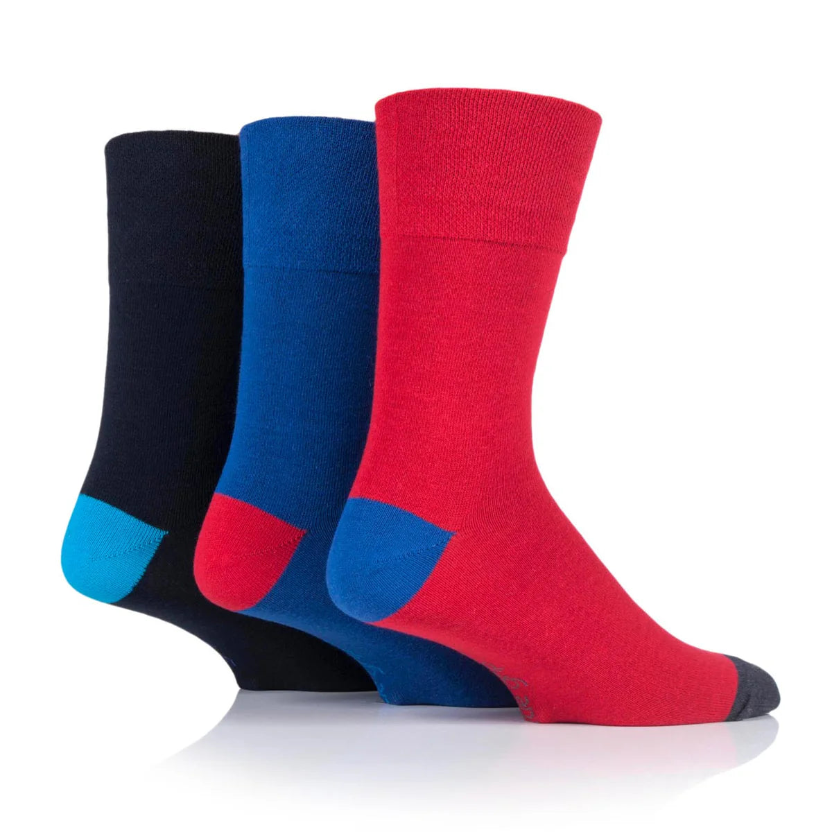 Men’s Hybrid Blue/Red Colourburst Gentle Grip Cotton Rich Socks