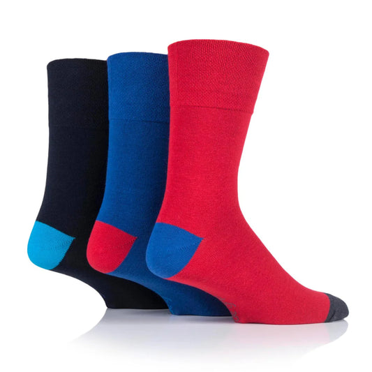 Men’s Hybrid Blue/Red Colourburst Gentle Grip Cotton Rich Socks