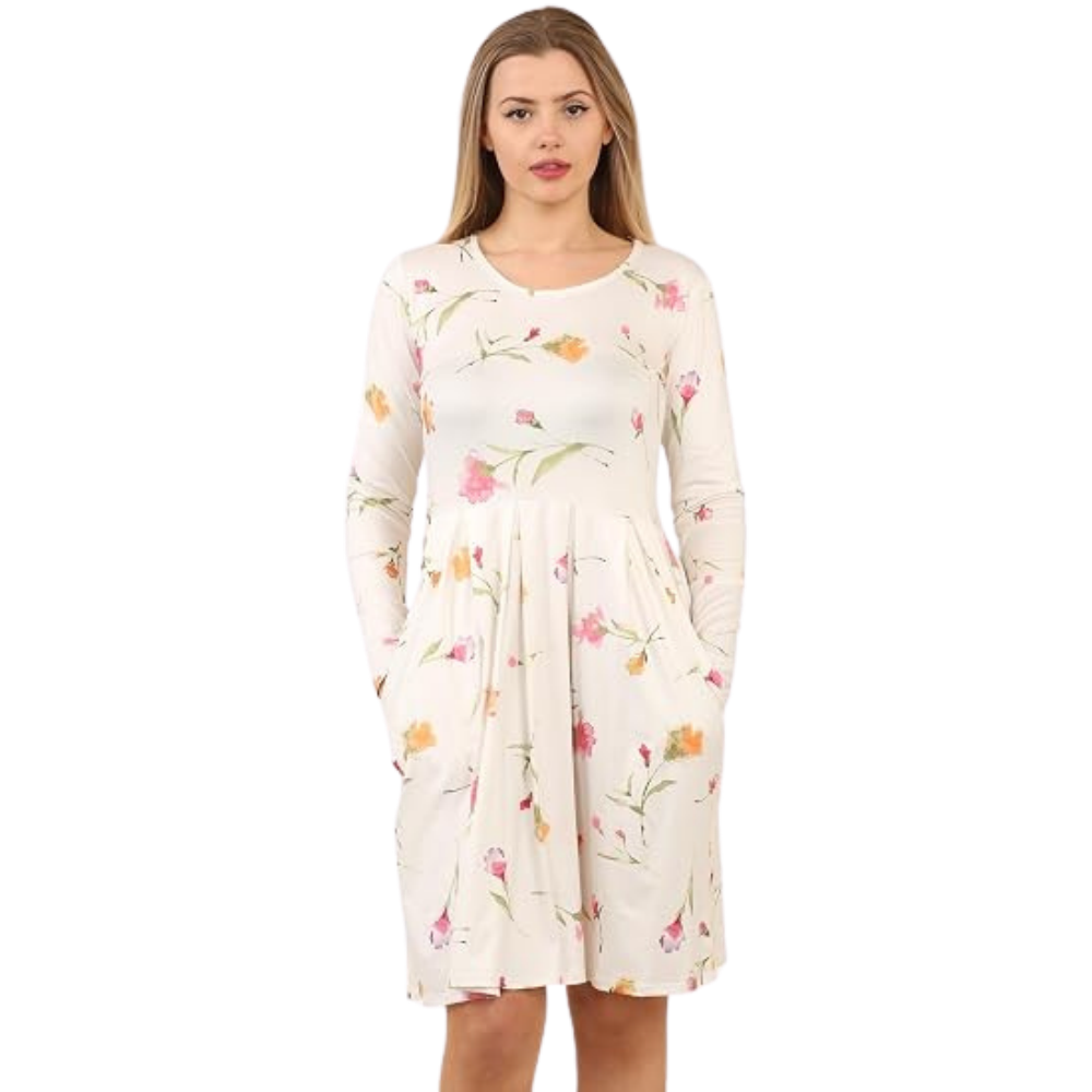 Ivory Floral Tunic Top