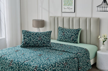 Lettie Green Soft Touch Printed Sheet Set