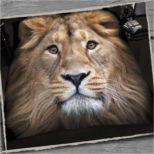 3D Lion Printed Animal Throws
