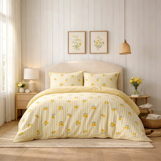 Lemon Printed Duvet Cover Set