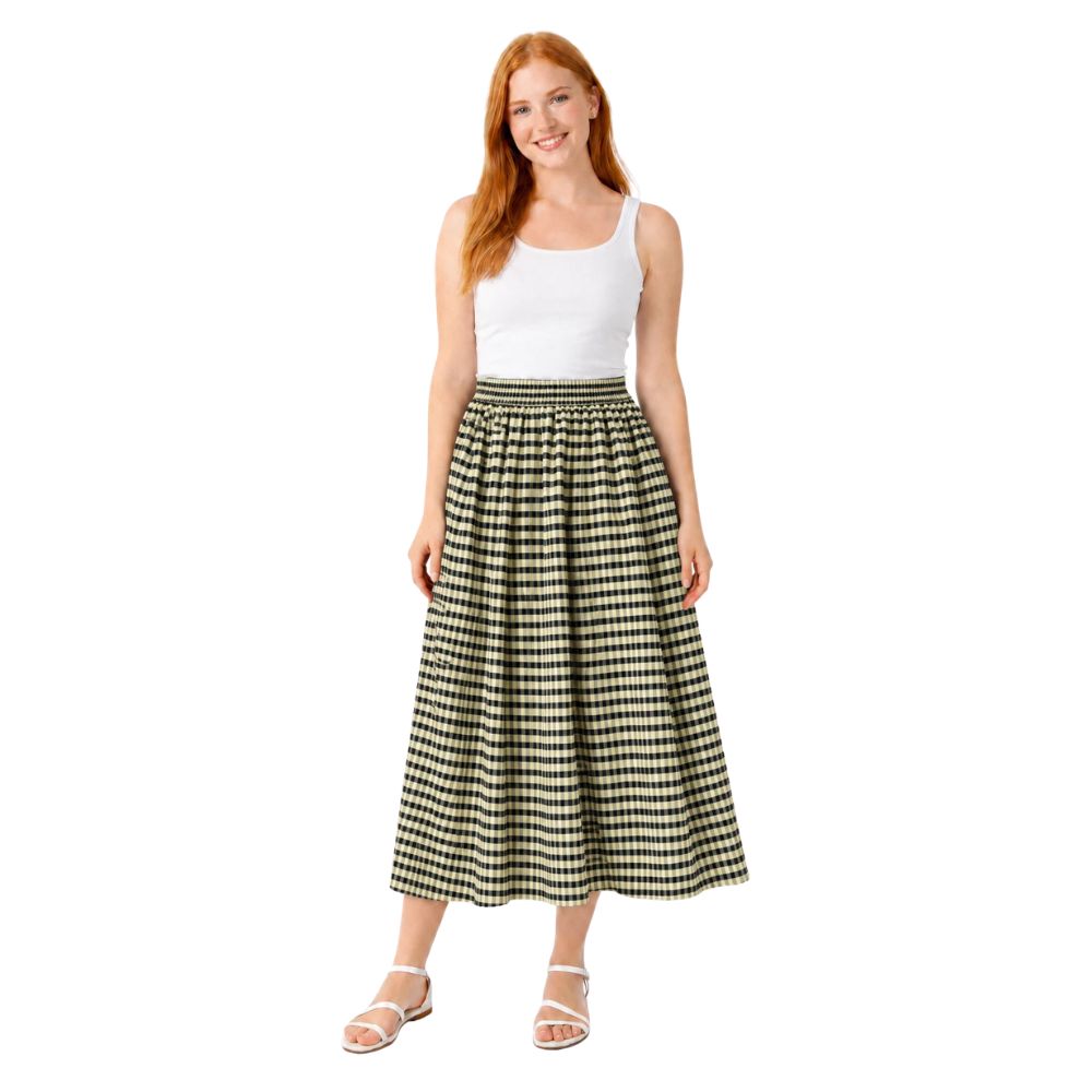 Gingham Crinkle Midi Skirt | 7 Colours
