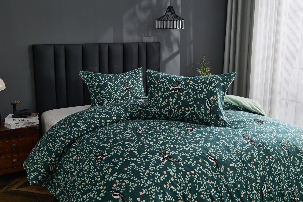 Lettie Green Soft Touch Printed Duvet Cover Set