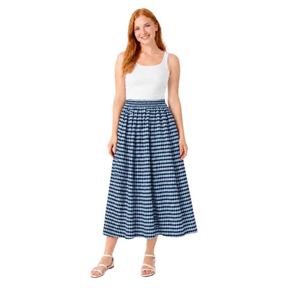 Gingham Crinkle Midi Skirt | 7 Colours
