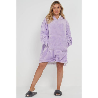 Lilac Sherpa Fleece Oversized Blanket Hoodie