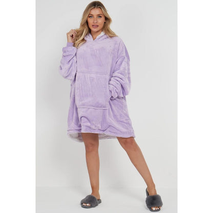Lilac Sherpa Fleece Oversized Blanket Hoodie