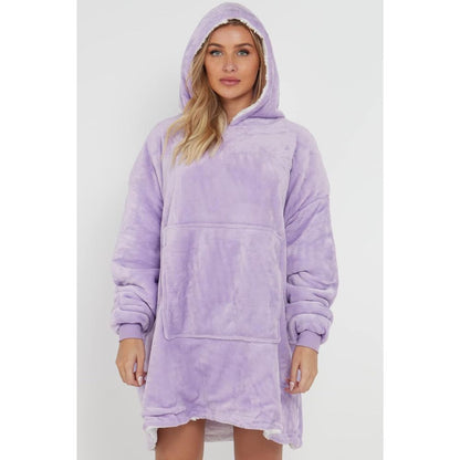 Lilac Sherpa Fleece Oversized Blanket Hoodie