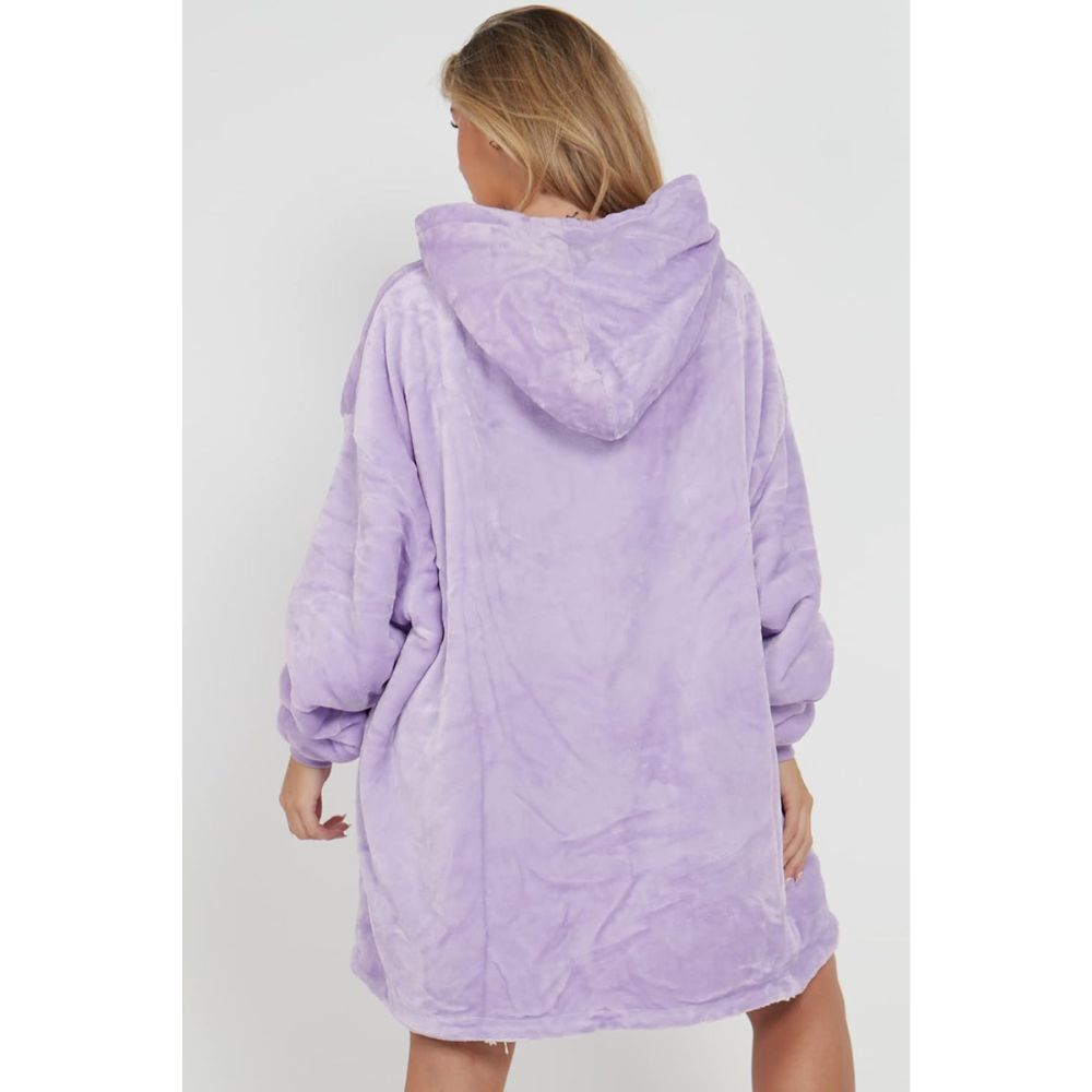Lilac Sherpa Fleece Oversized Blanket Hoodie