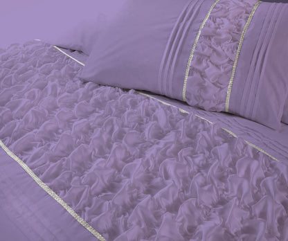 Aurora Ruffled Diamond Lace Sequin Duvet Cover Set | 3 Colours