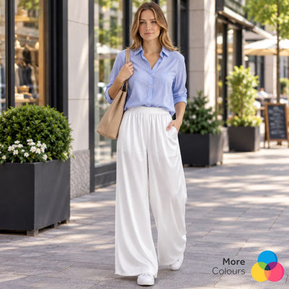 Satin Palazzo Trousers | 4 Colours