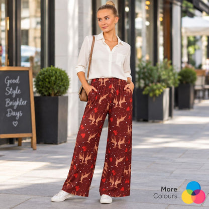 Stag Printed Palazzo Trousers | 2 Colours