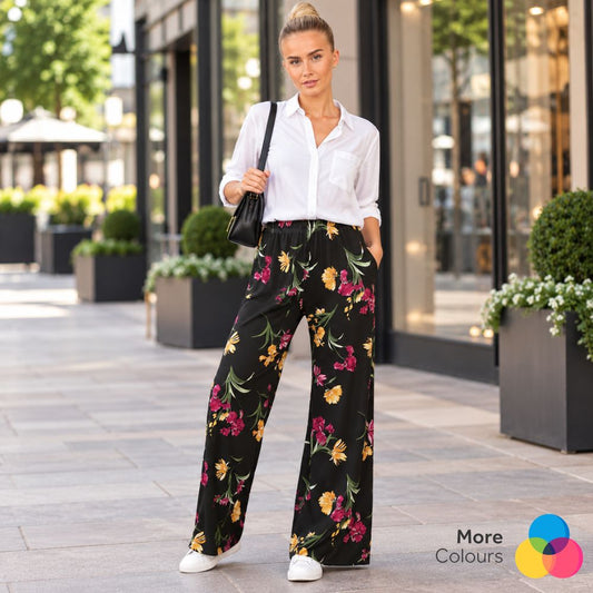 Floral Printed Palazzo Trousers | 3 Colours