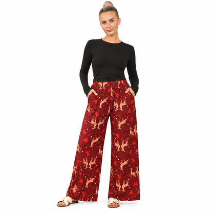 Stag Printed Palazzo Trousers | 2 Colours