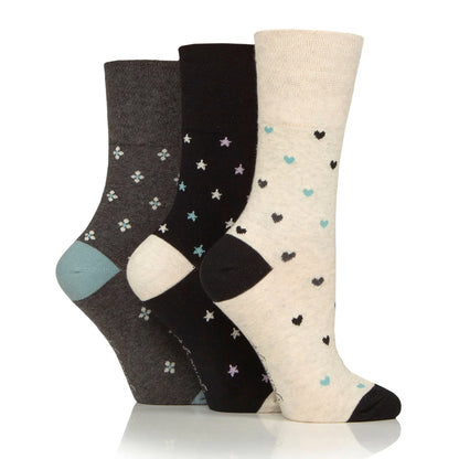 Women Micro Pattern Gentle Grip Cotton Rich Socks