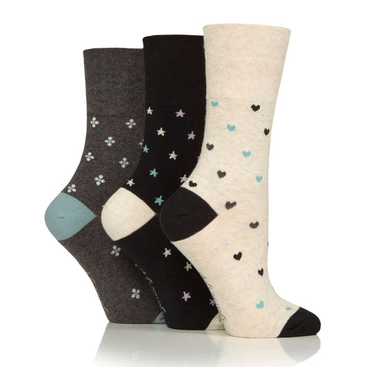 Women Micro Pattern Gentle Grip Cotton Rich Socks