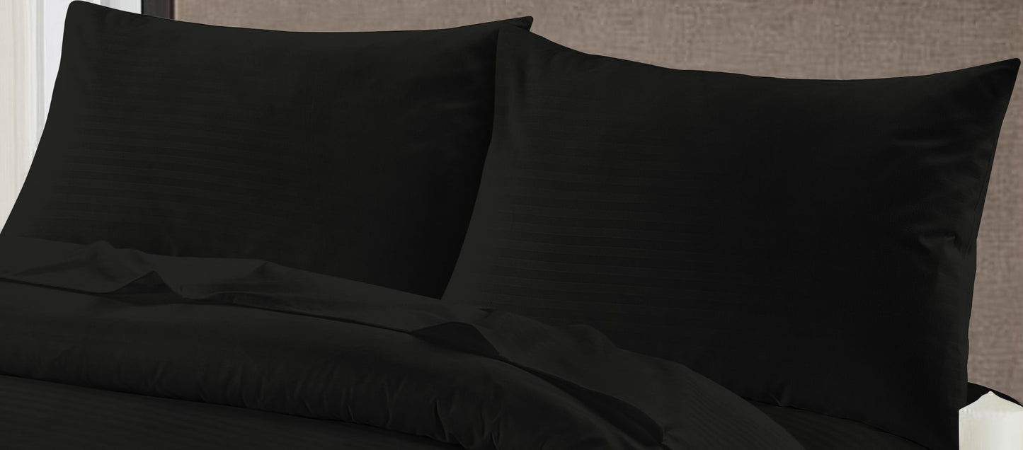 Brushed Microfibre Embossed Stripe Pillow Cases | Pack of 4