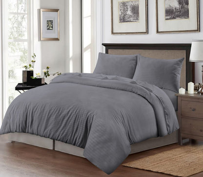 Brushed Microfibre Embossed Stripe Duvet Cover Sets