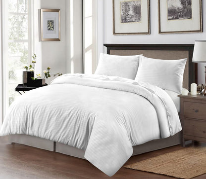 Brushed Microfibre Embossed Stripe Duvet Cover Sets