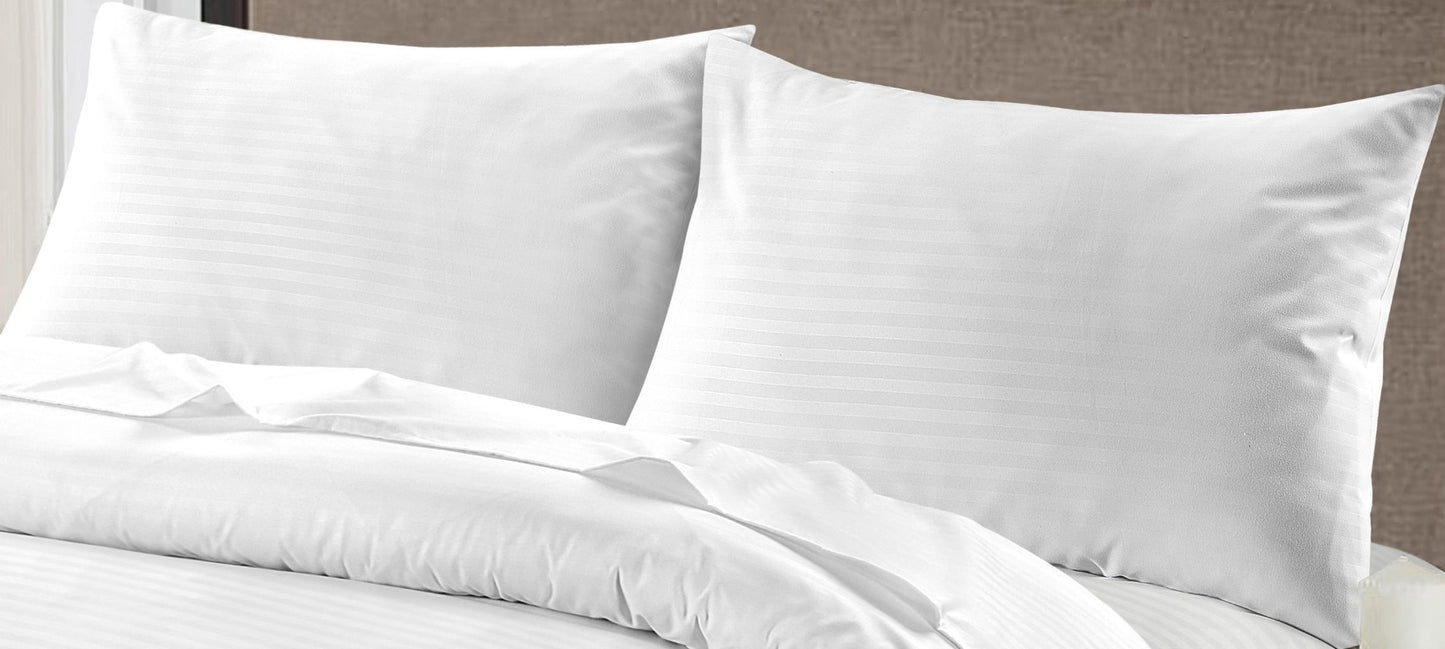Brushed Microfibre Embossed Stripe Pillow Cases | Pack of 4
