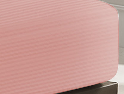 Brushed Microfibre Embossed Stripe 40CM Deep Fitted Sheets