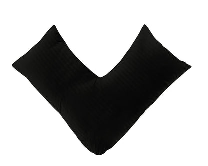 Brushed Microfibre Embossed Stripe V Shaped Pillow Cases | Pack of 2