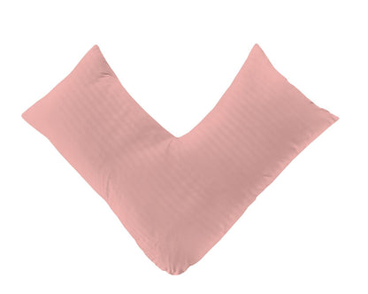 Brushed Microfibre Embossed Stripe V Shaped Pillow Cases | Pack of 2