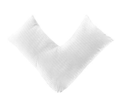 Brushed Microfibre Embossed Stripe V Shaped Pillow Cases | Pack of 2