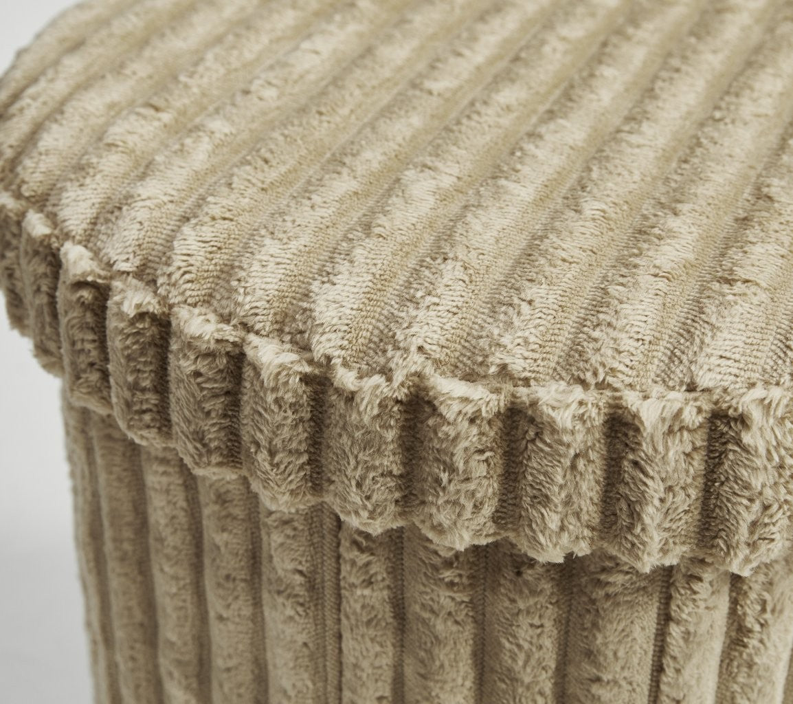 Round Ribbed Ottoman Storage Box | 40 x 40 x 37CM | 5 Colours