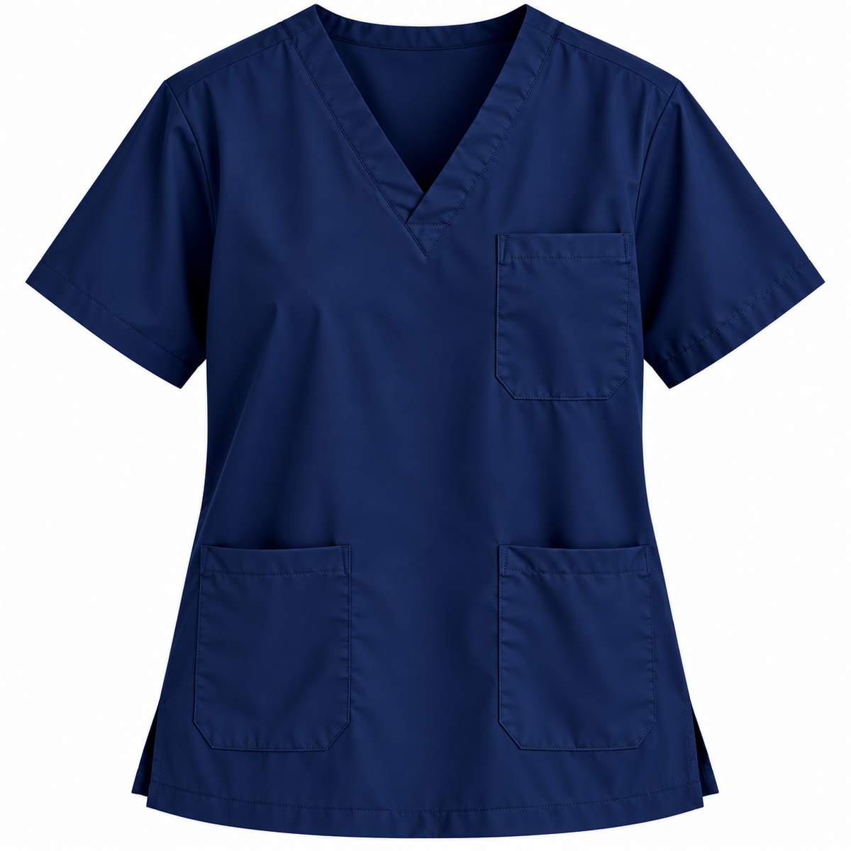 Navy women's V-neck medical scrub top