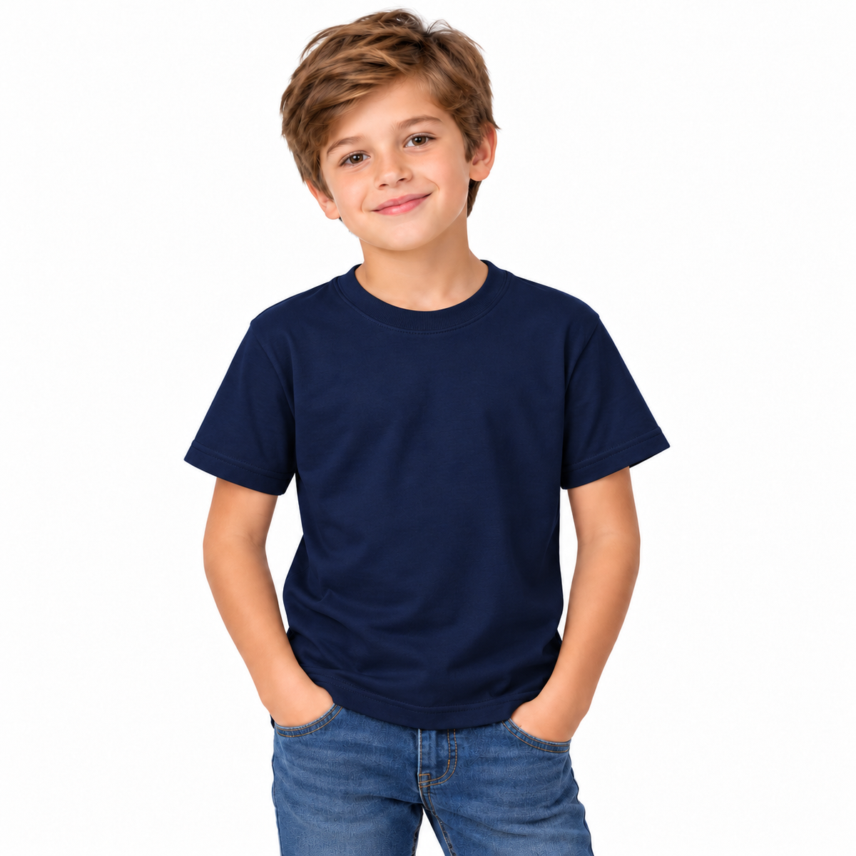 Navy Boys' Plain T-Shirt