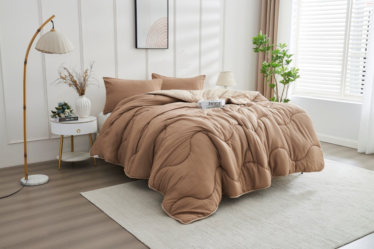 Natural / Dark Natural Coverless Duvet & Pillowcases Set | TOG 10.5
