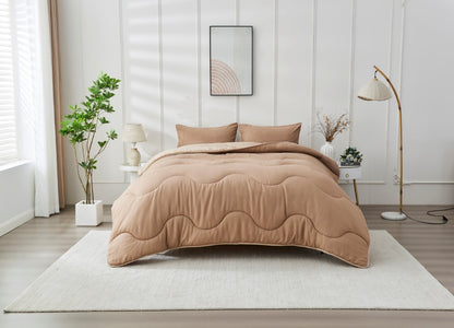 Natural / Dark Natural Coverless Duvet & Pillowcases Set | TOG 10.5
