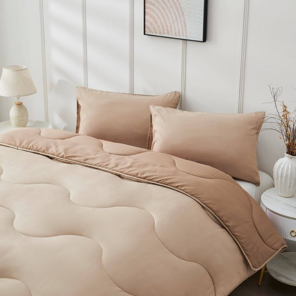 Natural / Dark Natural Coverless Duvet & Pillowcases Set | TOG 10.5