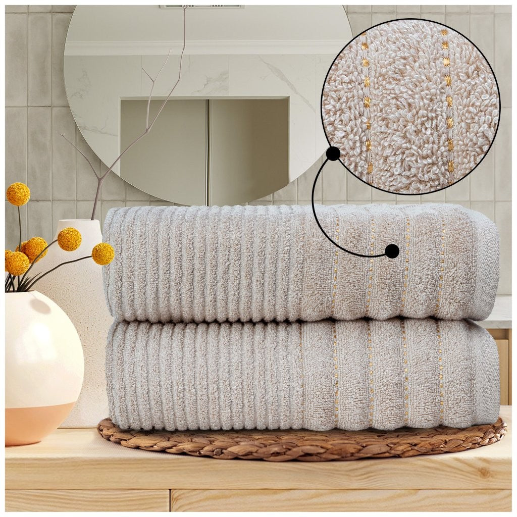 100% Egyptian Cotton Paris Ribbed Towels | 6 Colours | 600 GSM