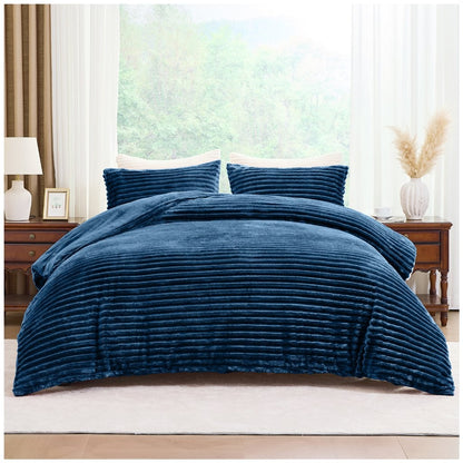 Osum Ribbed Teddy Duvet Cover Set | 10 Colours