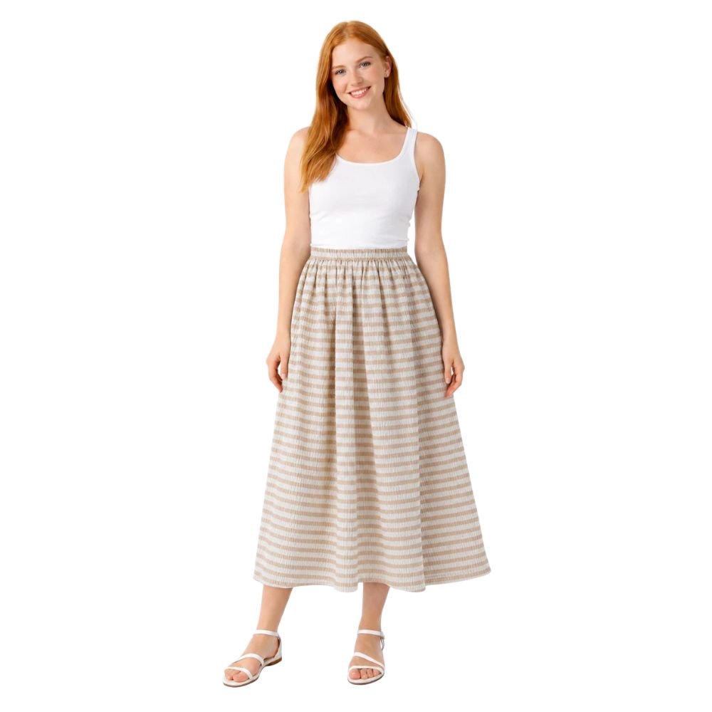 Gingham Crinkle Midi Skirt | 7 Colours