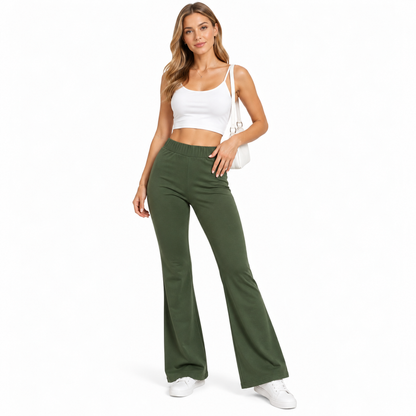 Supreme Jersey Pull-On Bootleg Flared Trousers | 11 Colours