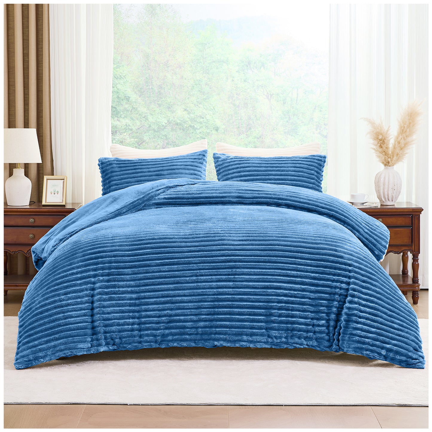 Osum Ribbed Teddy Duvet Cover Set | 15 Colours