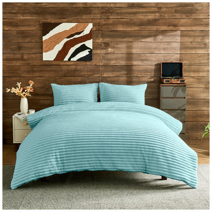 Osum Ribbed Teddy Duvet Cover Set | 15 Colours