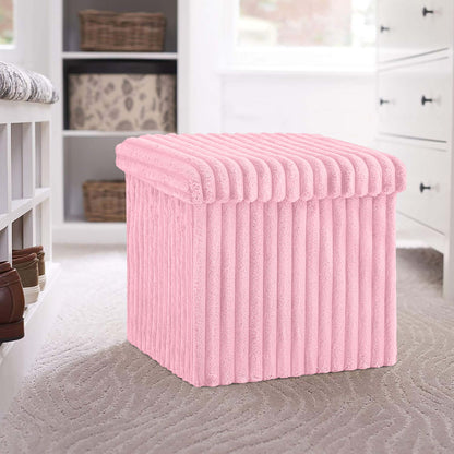 Ribbed Ottoman Storage Box | 38 x 38 x 38CM | 5 Colours