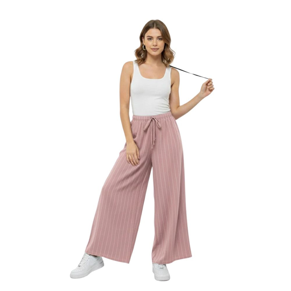Striped Wide Leg Palazzo Trousers | 5 Colours