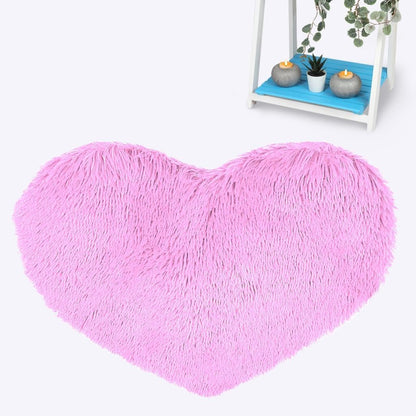 Heart Fluffy Shaggy Rug (65 × 65 cm) | 11 Colours