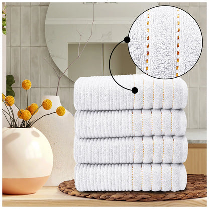 100% Egyptian Cotton Paris Ribbed Towels | 6 Colours | 600 GSM