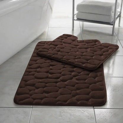pebble bath mat chocolate